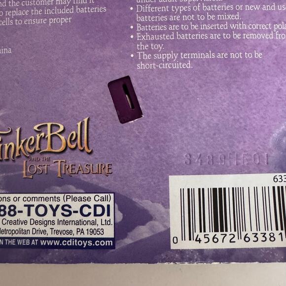 Disney Fairies TinkerBell and The Lost Treasure Car Alarm Key Set 2010 New - Picture 3 of 4